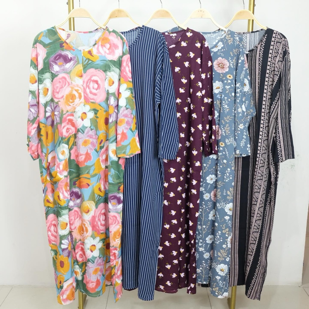 Daster Gamis Jumbo LD 130cm | Daster Lengan Panjang | Gamis rayon