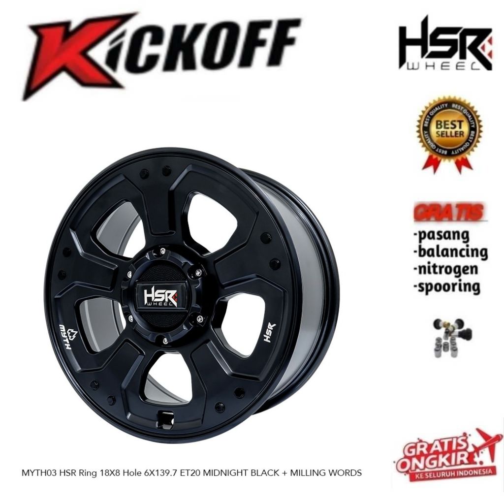 Velg Mobil Ring 18 HSR 6x139,7 Velg Hilux Pajero Fortuer Dll HSR MYTH 03