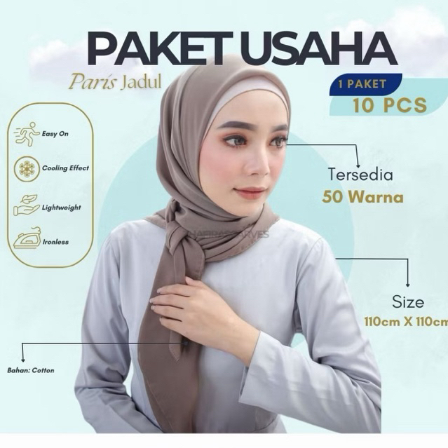PAKET USAHA 10pcs Hijab Paris Jadul / Paket Grosir Hijab Paris Jadul / Grosir Kerudung Paris Jadul