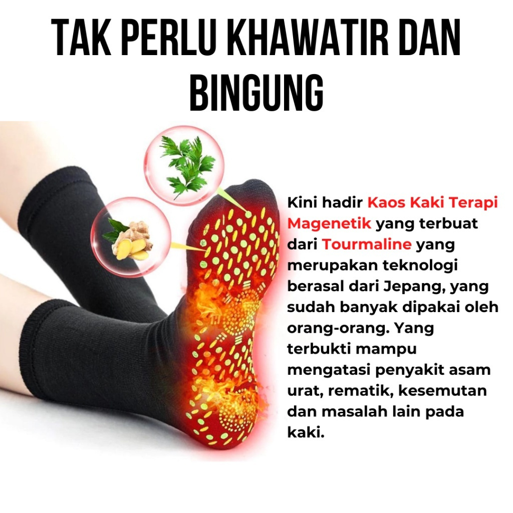 [ ASLI ] Tourmaline Lymphvity Kaos Kaki Terapi Kaos Kaki Magnet Terapi