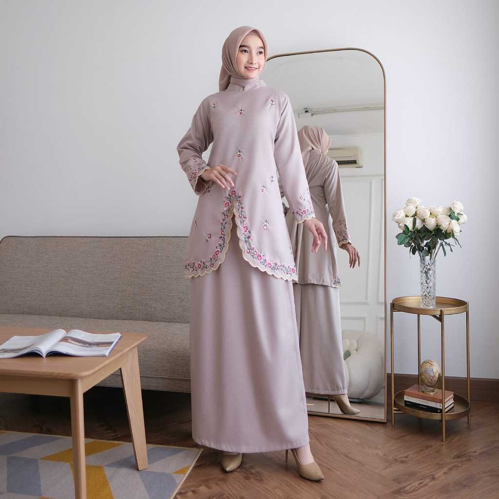 Hayani Collection - Stelan Melayu Bordir Melayu Bahan Katun Toyobo/Viral/Kondangan
