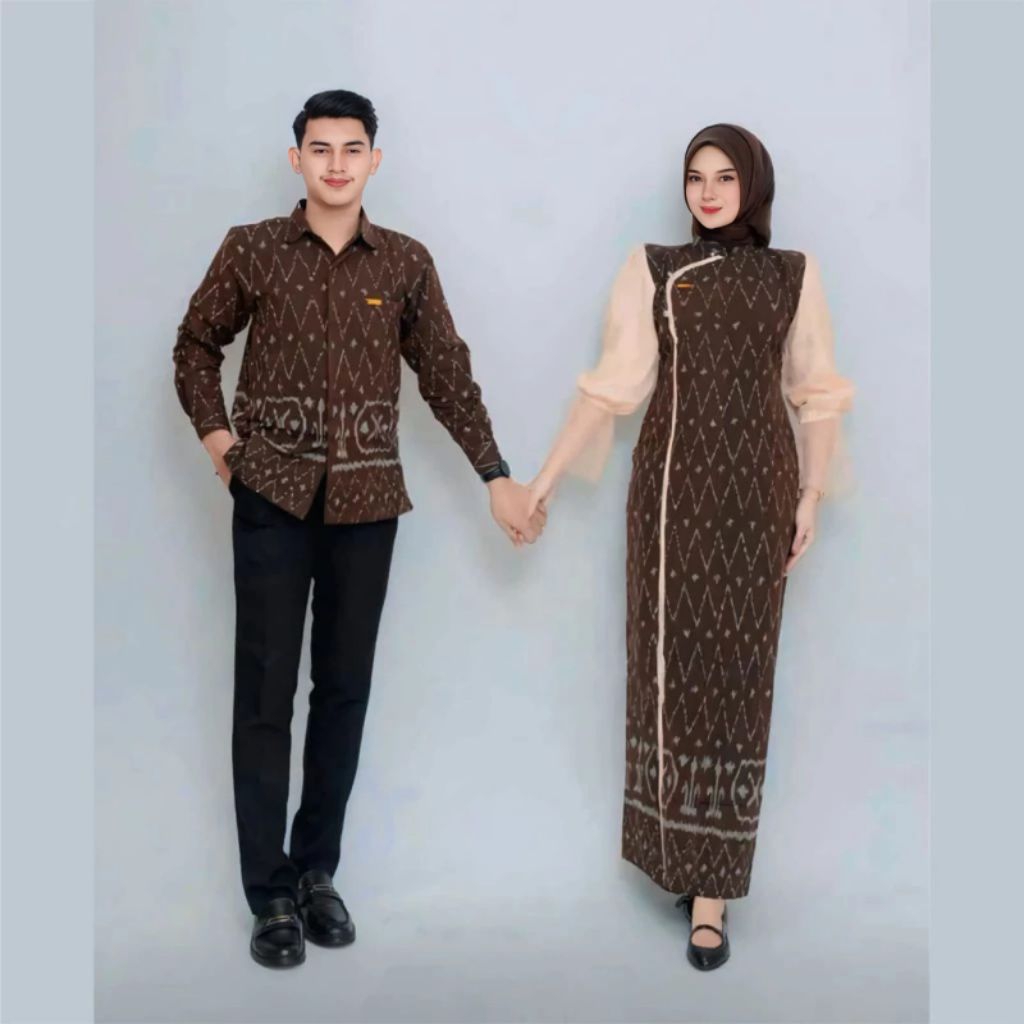 dress tenun jenar mahogani - gamis tenun jenar - gamis couple - gamis tenun anak - kemeja tenun dewa