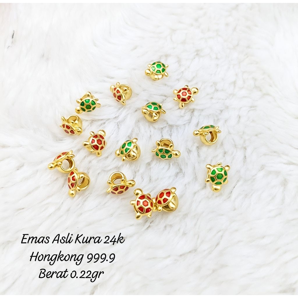 Charm Emas Asli Kura Cat  24k Hongkong 999.9