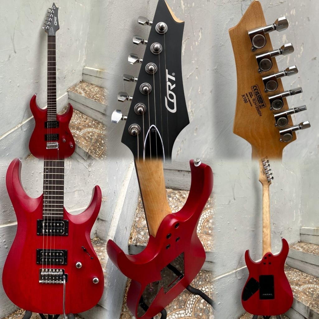 GITAR CORT X100 HH OPEN PORE BLACK CHERRY ORIGINAL