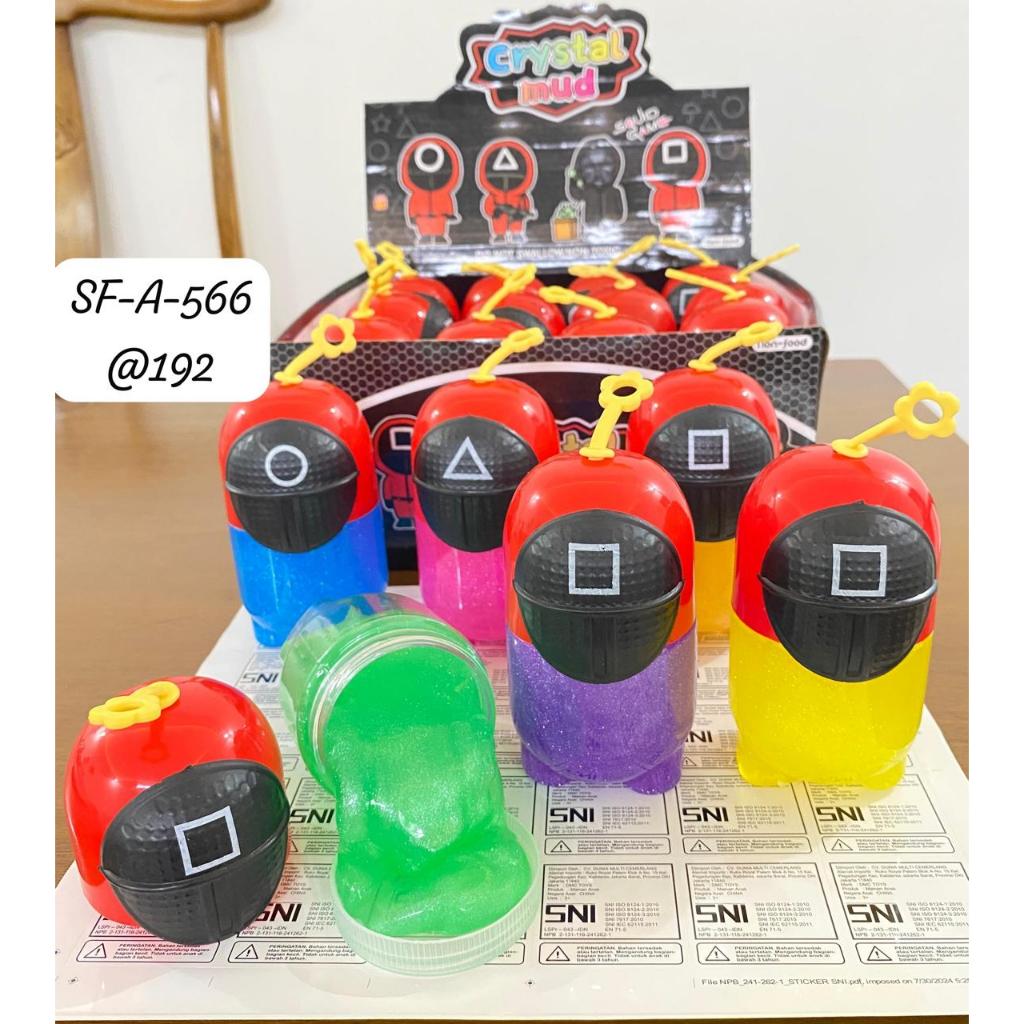 Slime Squid Game Mainan Anak Slime Bening Glitter Warna Warni