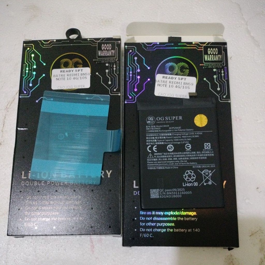 BATTERY BATRE BATERAI XIAOMI REDMI NOTE 10S/NOT 10S/NOTE 10 4G/NOT 10 4G/BN59 DABLE IC/DABLE POWER O