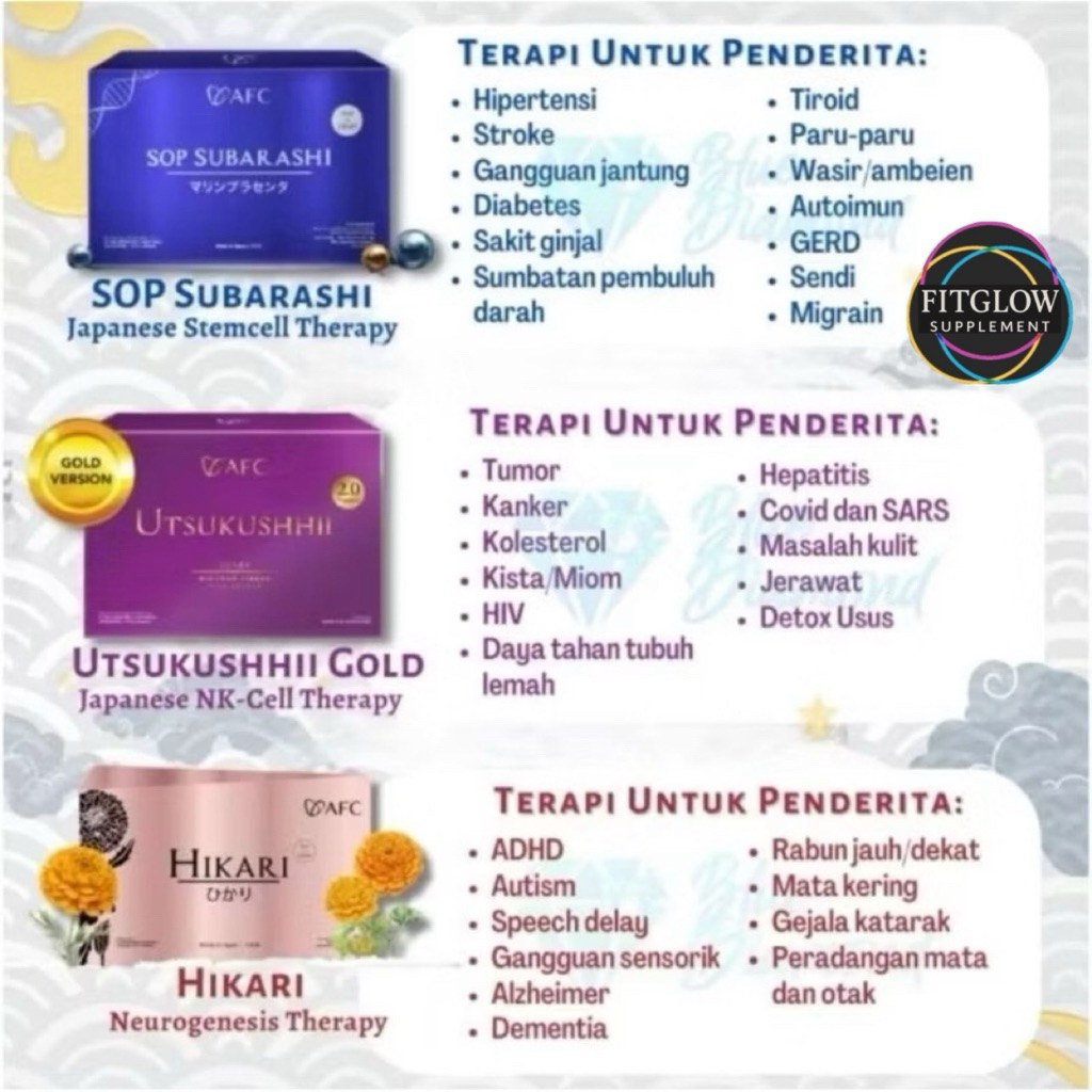 (Bisa Gosend) PROMO AFC SOP SUBA SUBARASHI UTSUKUSHHII GOLD HIKARI MADE IN JAPAN ORIGINAL Suplemen J