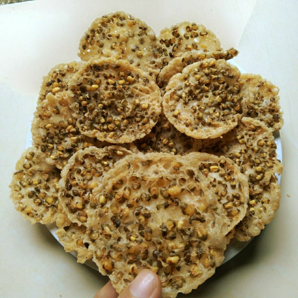 PEYEK KACANG IJO (HIJAU) 1 KG FULL KACANGNYA GURIH RENYAH / PEYEK BULAT KACANG IJO GURIH RENYAH