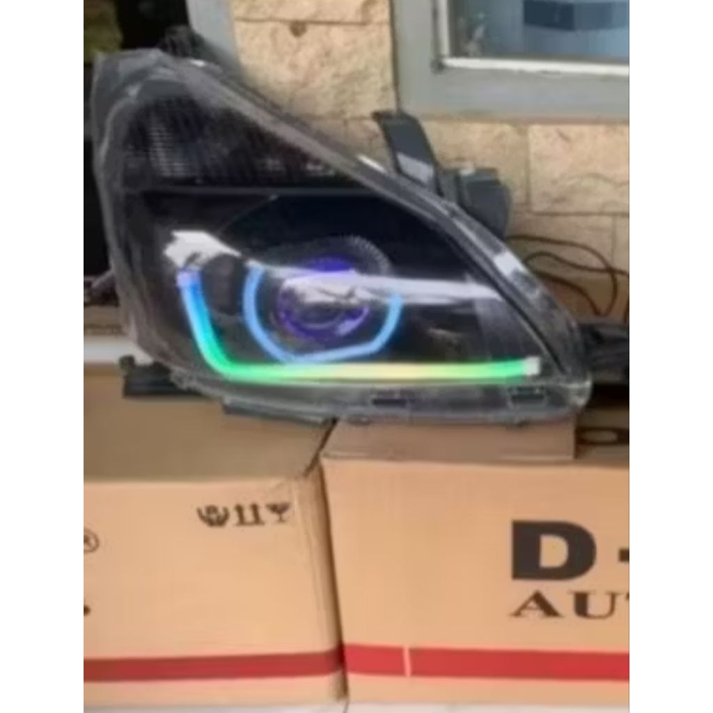 Headlamp All new Avanza Xenia custom PROJI AES Alis RGB dan SHROUD Hexagon 5D RGB