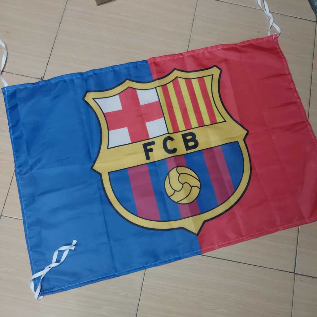 BARCELONA FC -  BENDERA POSTER KAIN SEPAK BOLA Fabric / Tapestry / Textile / Dekorasi Kamar aestheti