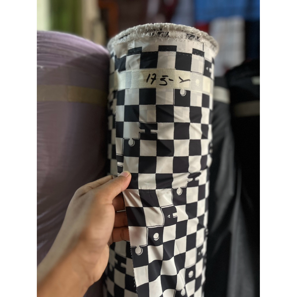 ST Kain Mayer Motif Catur Kain Waterproof/Epek Daun Talas Kain Jaket Tas & Lain-Lain