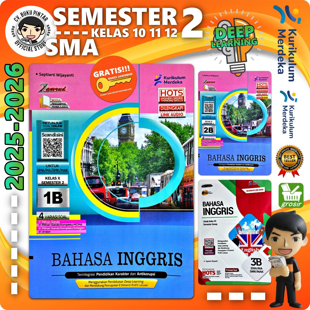 LKS BAHASA INGGRIS SMA/ MA KELAS 10 11 12 SEMESTER 2 2025-2026 Deep Learning KURIKULUM MERDEKA | Zam