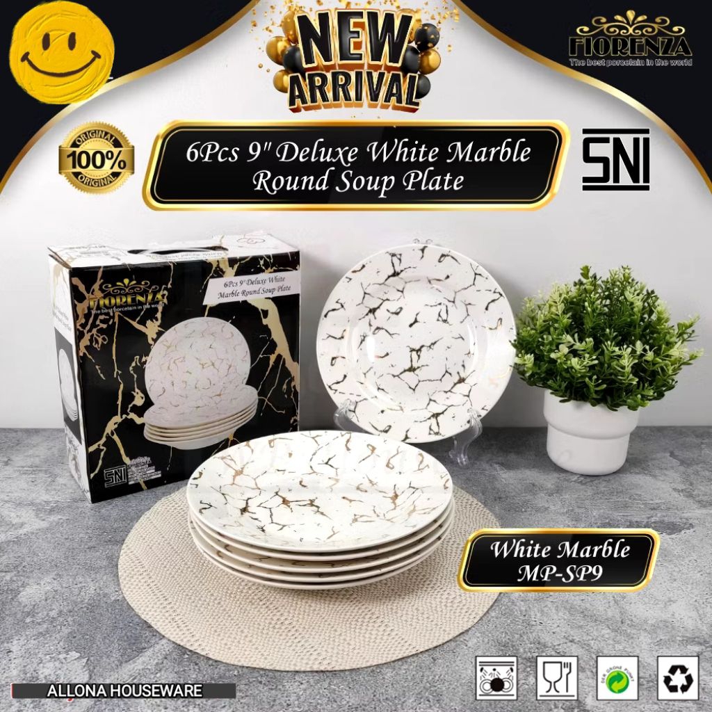 PIRING MAKAN 9 INCI KERAMIK MARBLE FIORENZA SP9