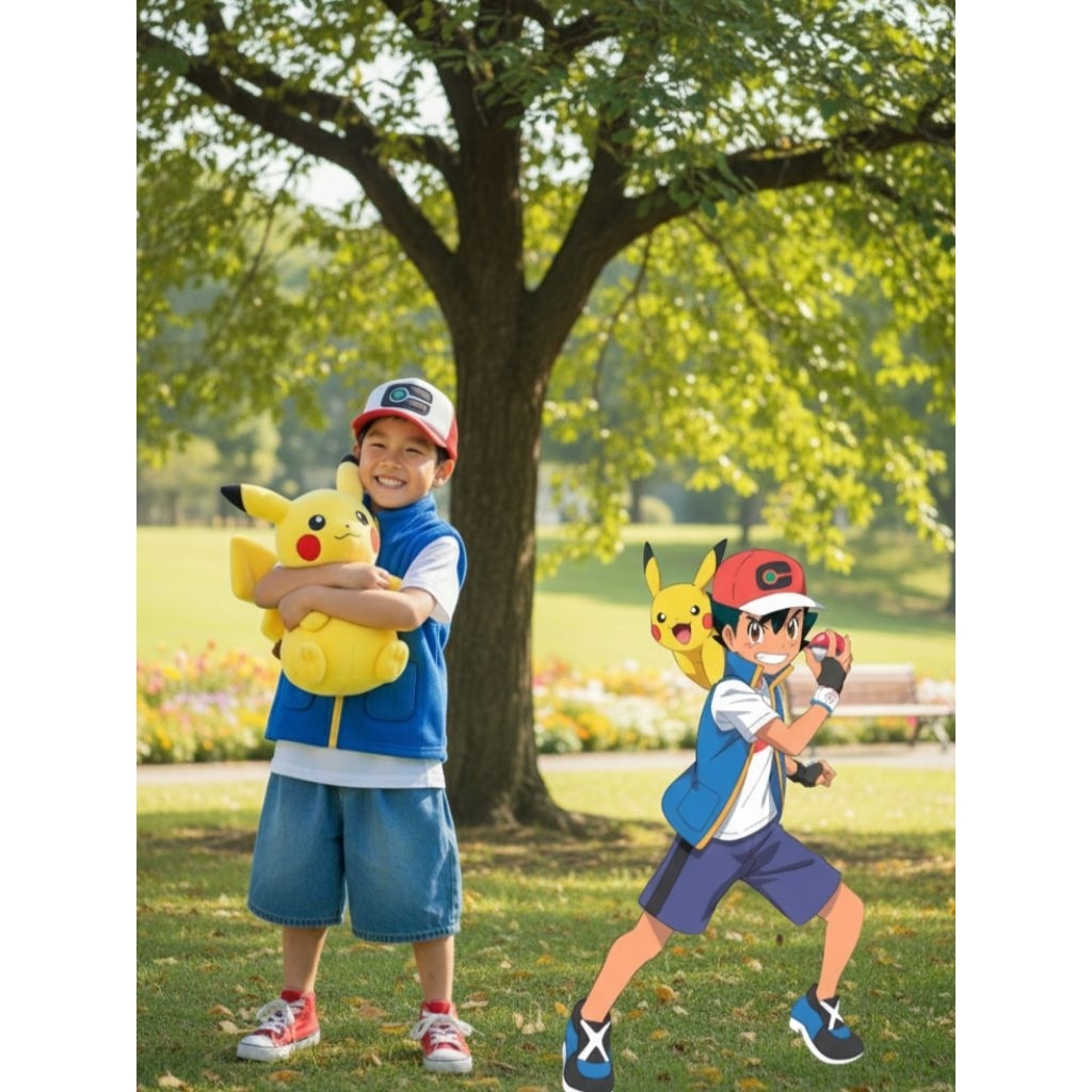 costum anak cosplay anime pokemon.