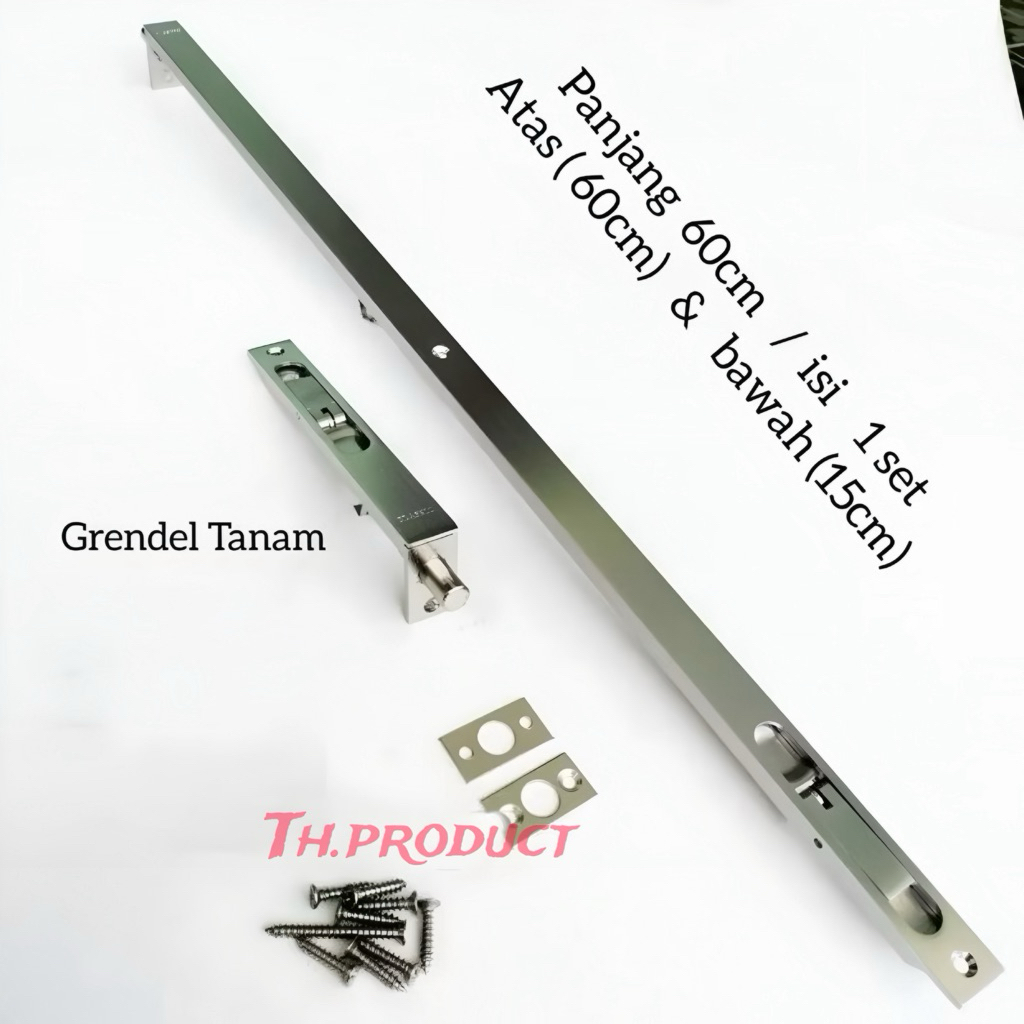 grendel tanam 60cm 1set slot tanam pintu rumah kupu tarung grendel tanam pintu rumah utama