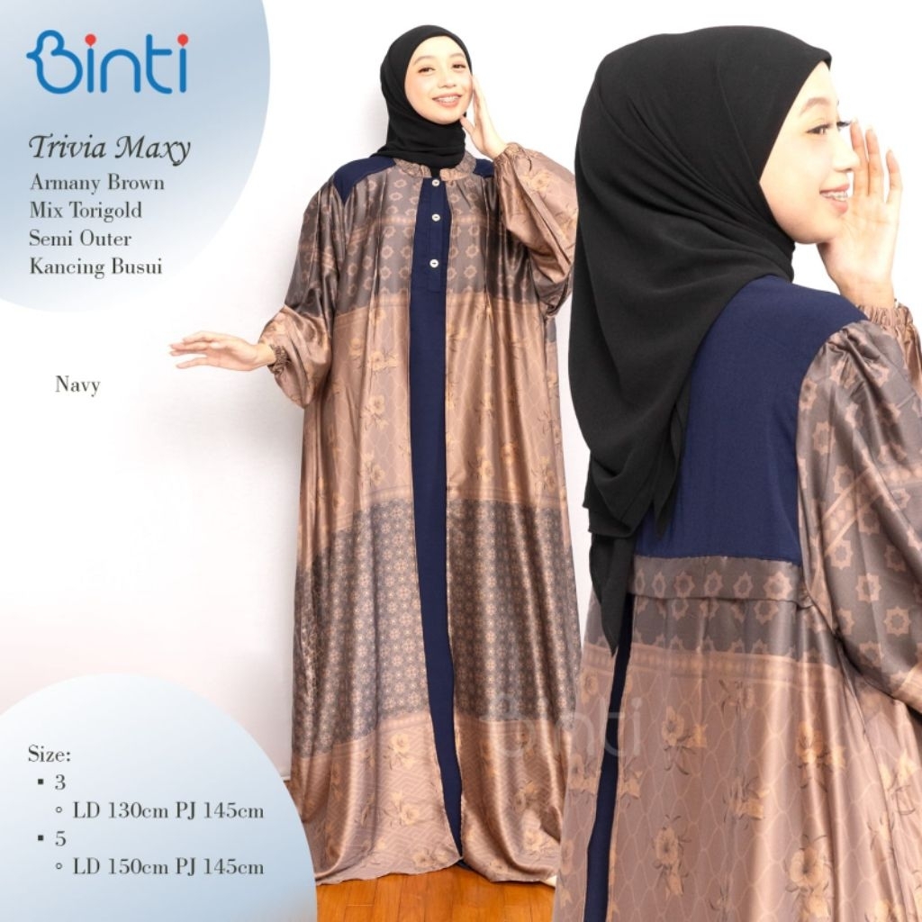 TRIVIA DRESS JUMBO LD 130 LD 150 BAHAN ARMANY BROWN MIX TORYGOLD BY ENTER BAJU SUPER JUMBO PREMIUM B