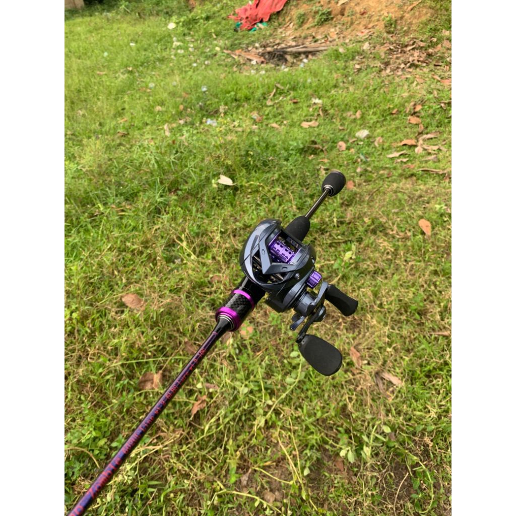 satu set pancing baitcasting zorro zombie dan zorro xena dragclicker carbon solid ultralight