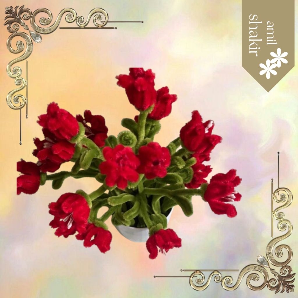 AMILSHAKIR|Geranium (Pelargonium)artificial mini fleur-dekorasi rumah