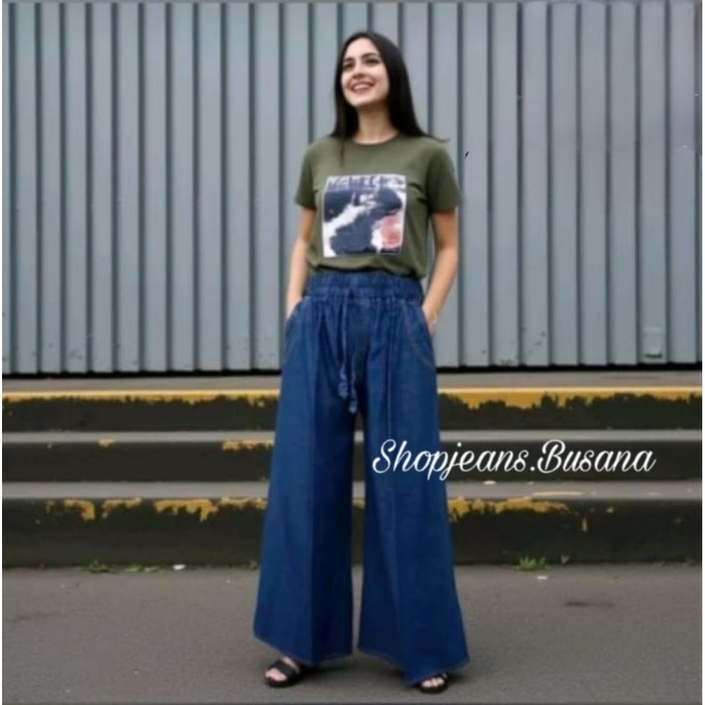 KULOT JEANS ORIGINAL//CELANA KULOT JEANS JUMBO PINGGANG KARET MUAT BB.40 sampai BB.100 KG