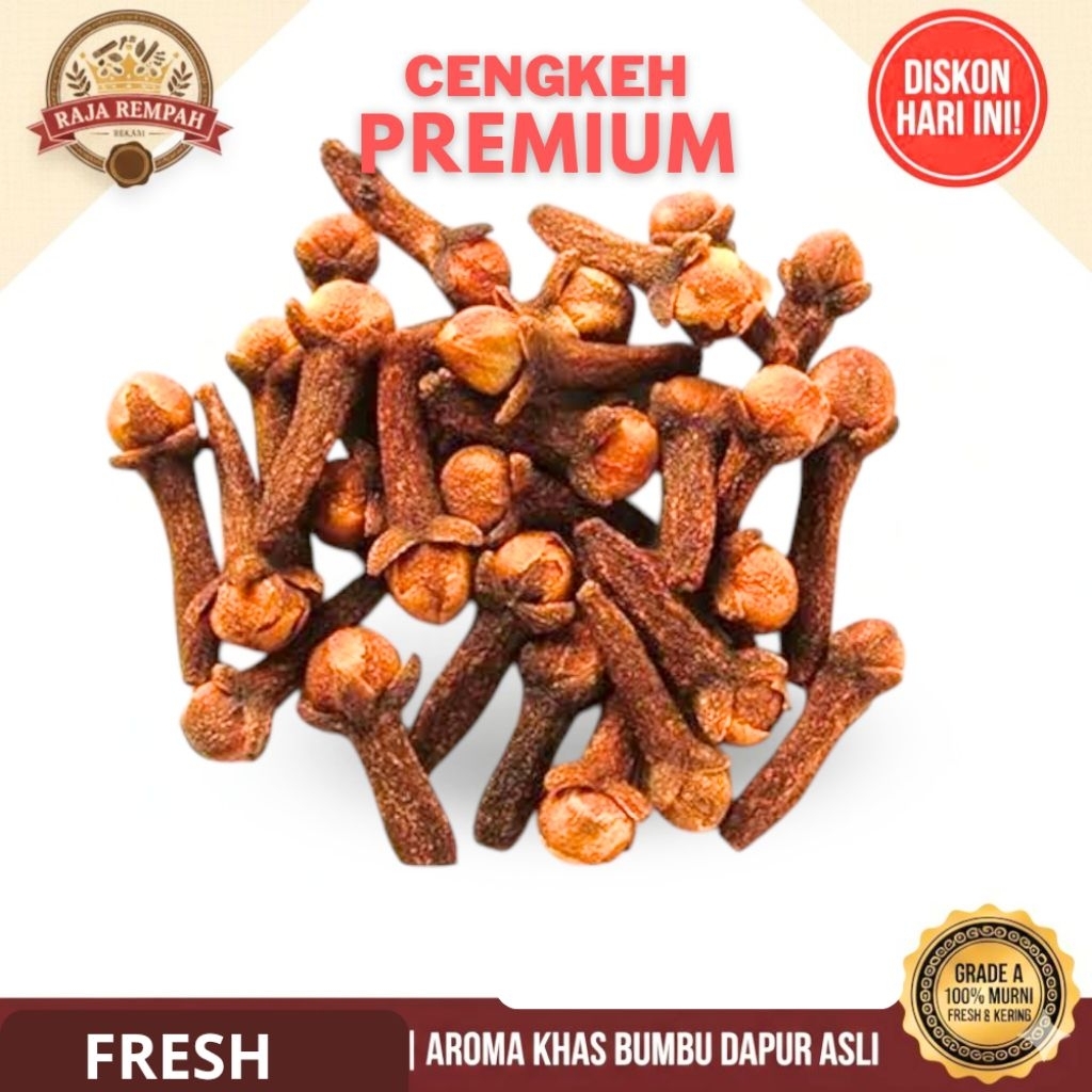 Cengkeh Kering Super Grade A | Bubuk Rempah Murni Tangkai Pendek Bumbu Masakan Herbal | 50gr 100gr