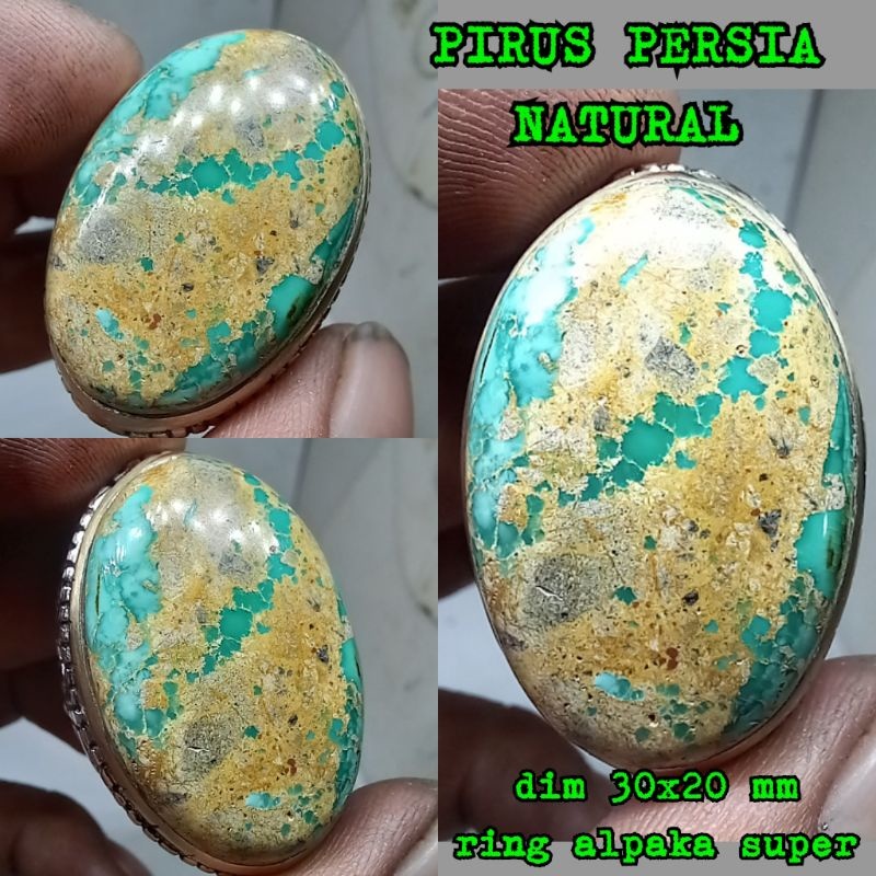 CINCIN BATU PIRUS PERSIA HIJAU JUMBO NATURAL