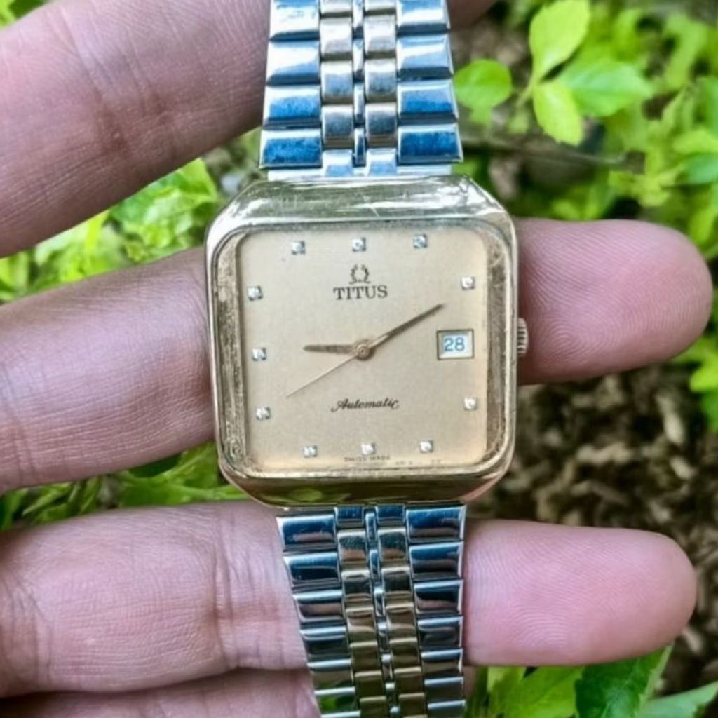 Jam Tangan Vintage Original Titus Automatic Double Puter