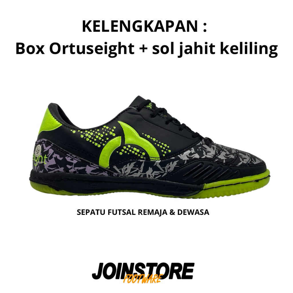 (PROMO) Sepatu Futsal Ortuseight Hitam Tosca Jogosala