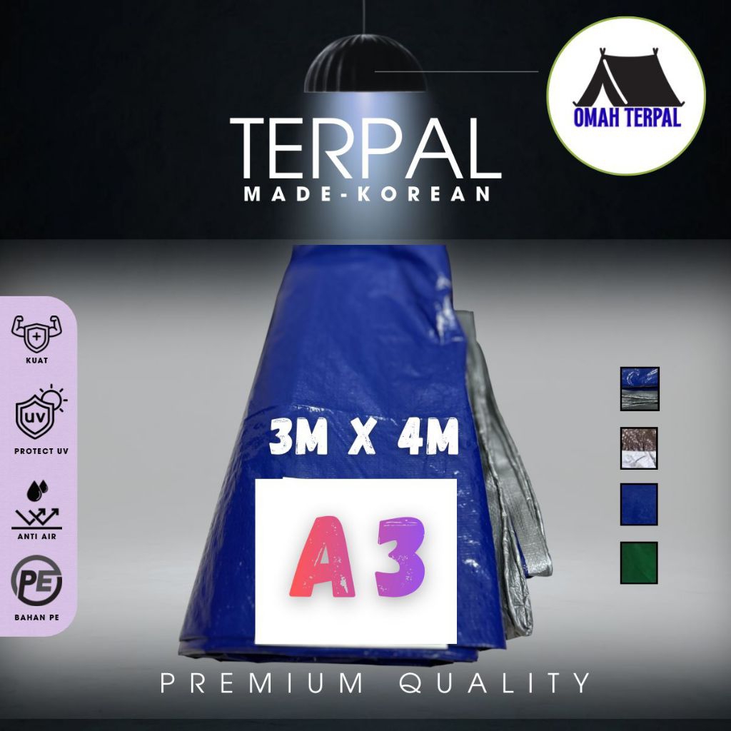 Terpal A3 3mx4m Premium-Terpal Plastik A30-Terpal Premium-Terpal Korea