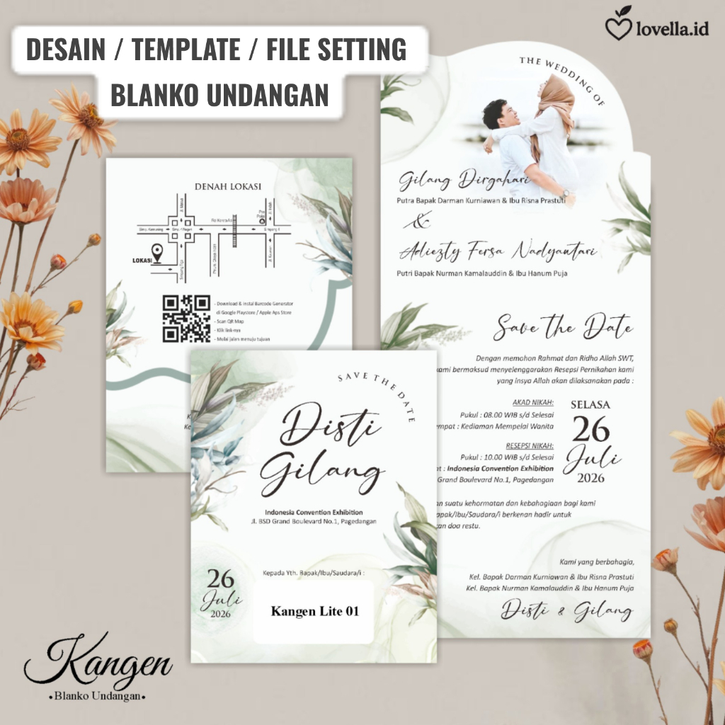 File Setting CDR Undangan Blanko Kangen Lite 01 - Template Desain Undangan Siap Edit