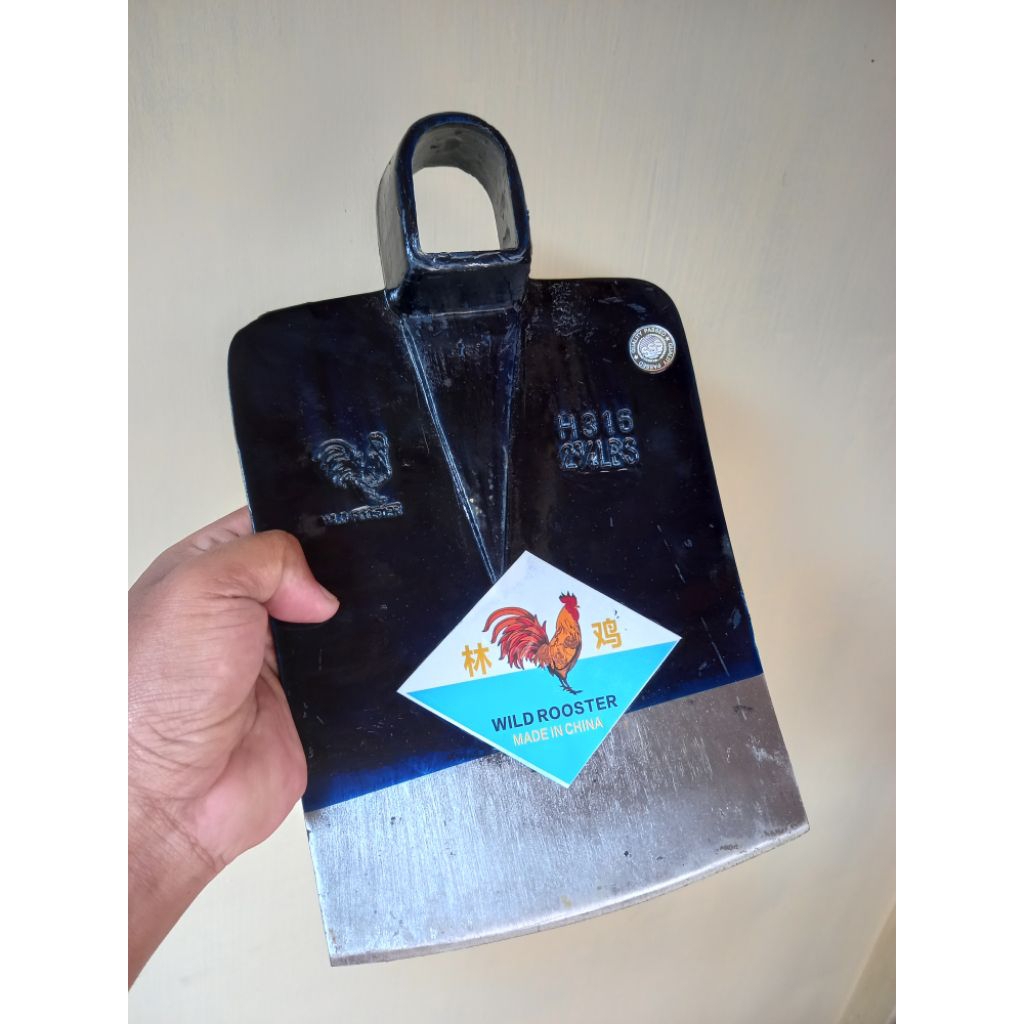 cangkul baja cap ayam jago asli super tajam anti lengket