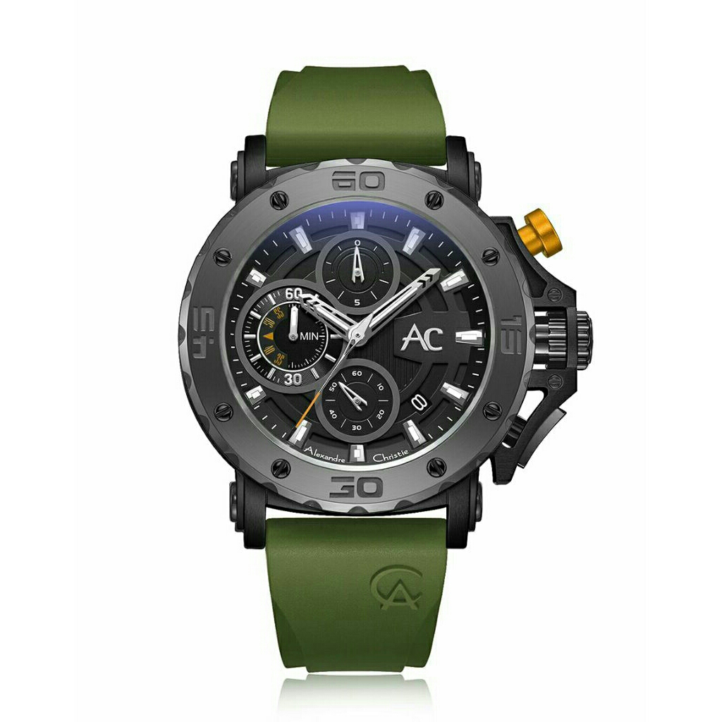 Jam Tangan Pria AC Alexandre Christie 9205 AC9205 AC9205MC Rubber Collection Original