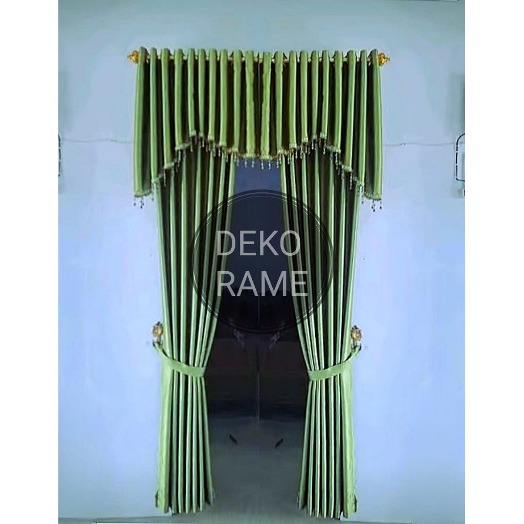 Paket 2 Gorden 1 Poni Gorden Satu Set Model Poni Pisah Murah Polos Blackout Premium Tebal Moka Abu