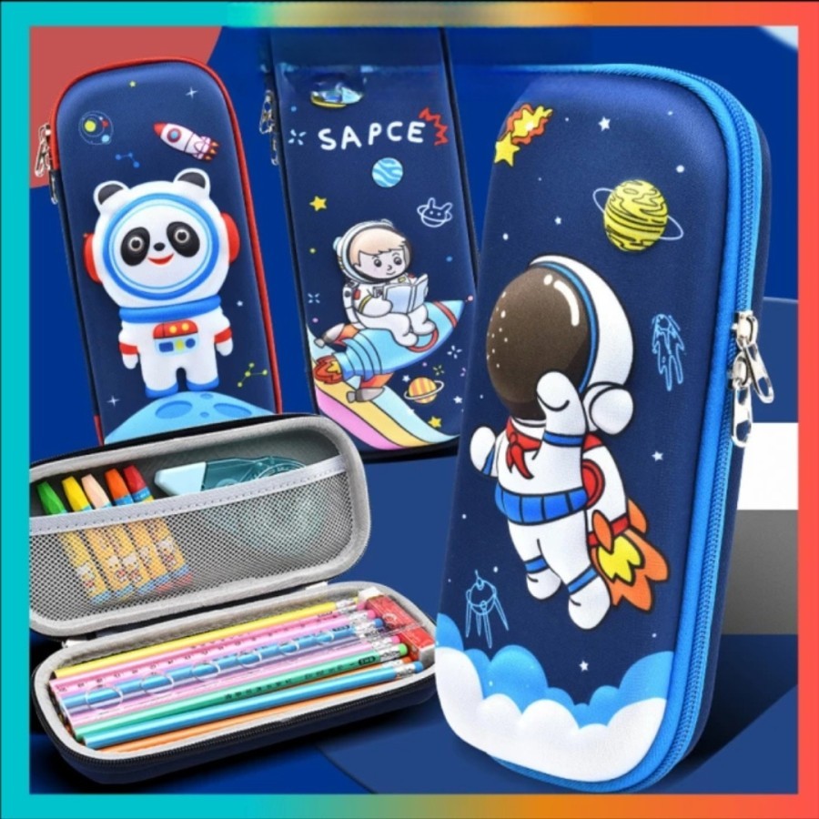 Tempat Pensil 3D Karakter Motif Kartun Kotak Pencil Gambar Timbul Lucu Souvenir Anak Office Statione
