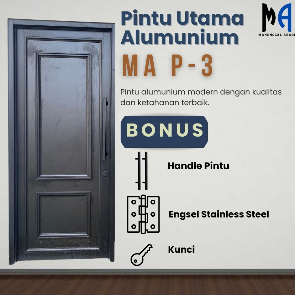 Pintu Utama Alumunium Vintage 2 Ornamen