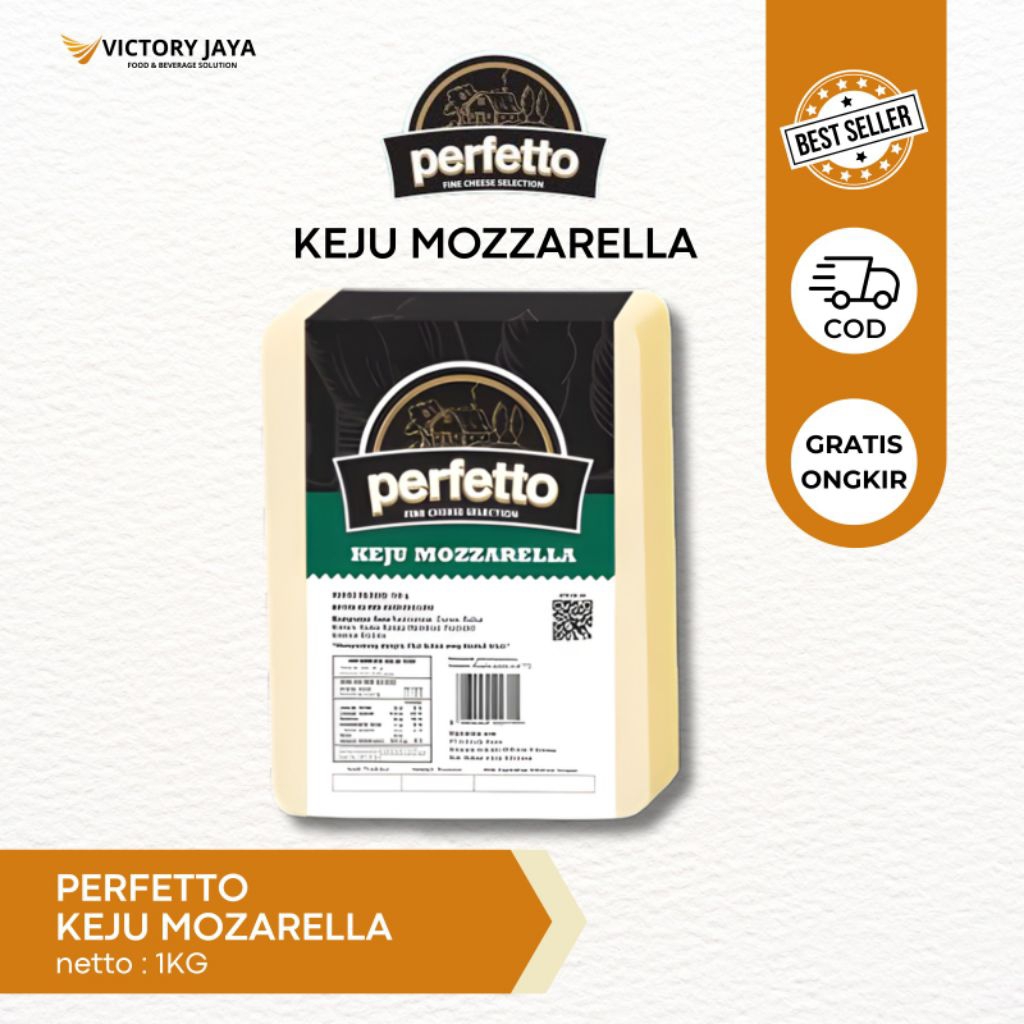 Keju mozzarella cheese perfetto 1kg repack / keju mozarela murah