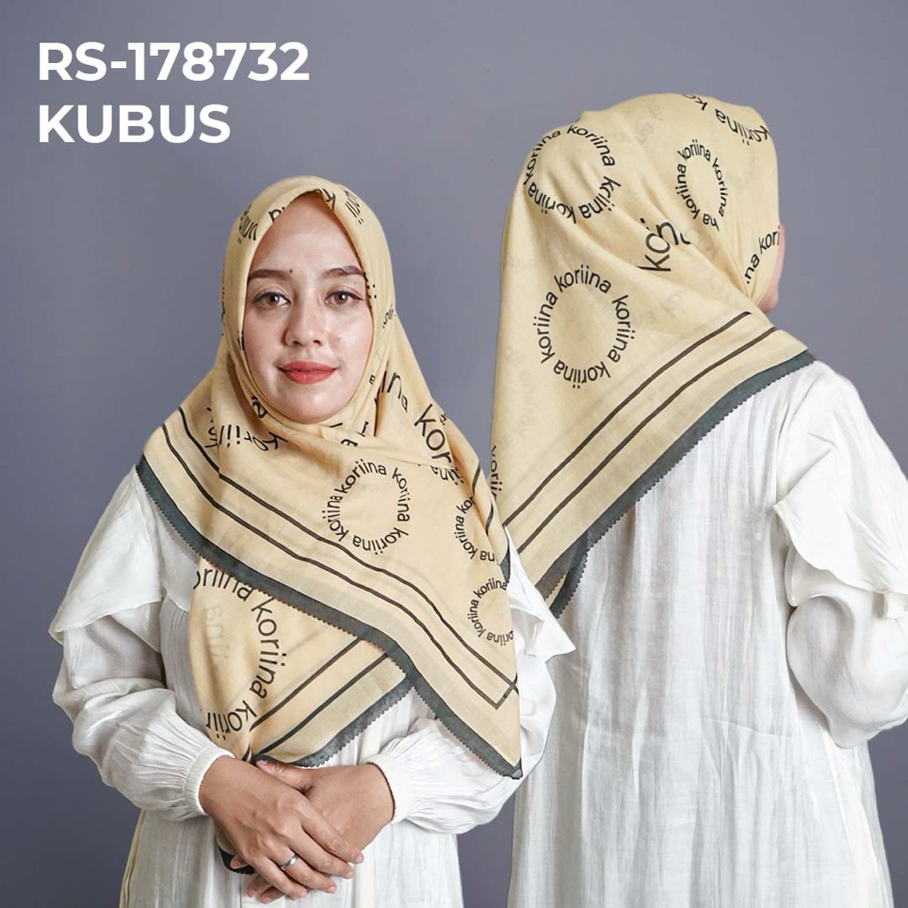 RS-178732 Hijab Jilbab Dennay Scarves Voal Motif Segi Empat Basic Laser Cut