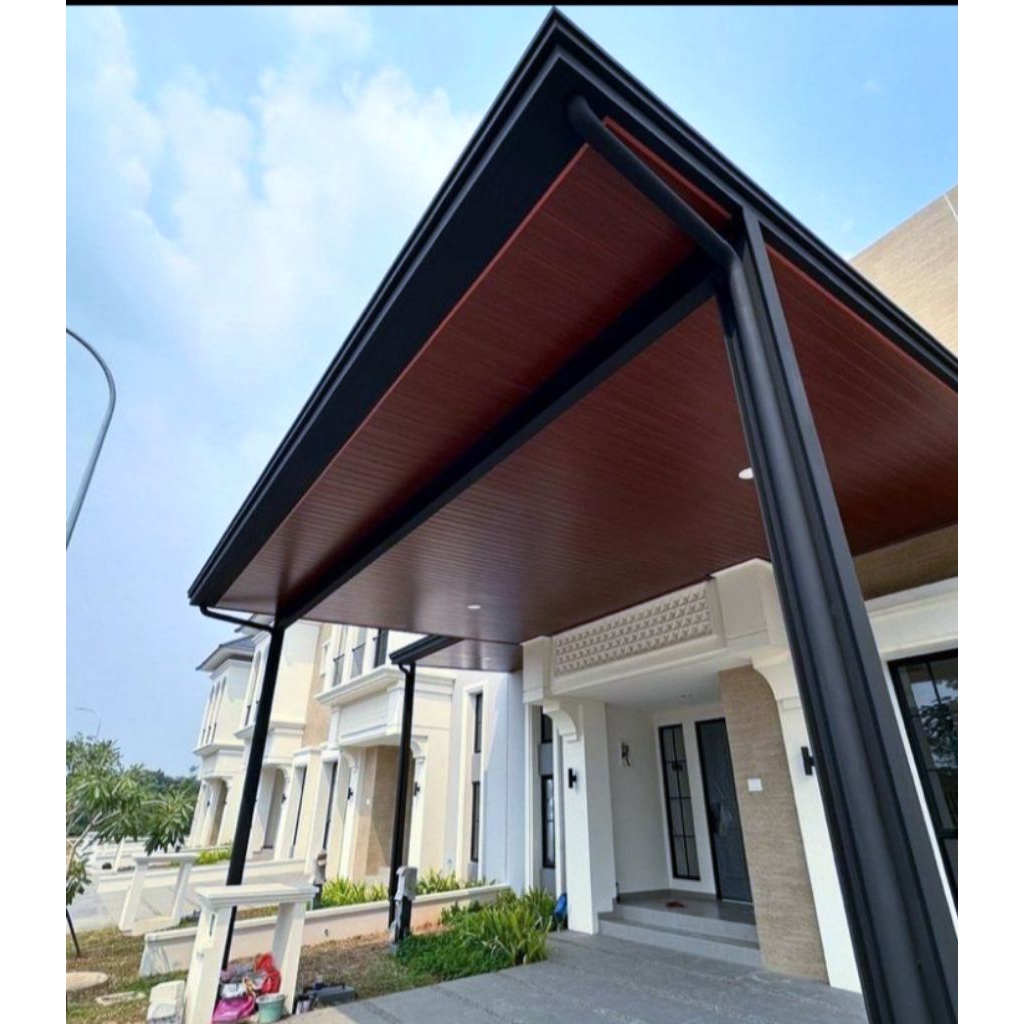 Kanopi besi holo kardoba minimalis plus plafon pvc dan talang air terpasang All in