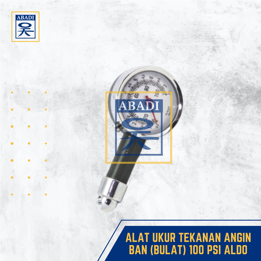 ALAT UKUR TEKANAN ANGIN BAN (BULAT) 100 PSI ALDO