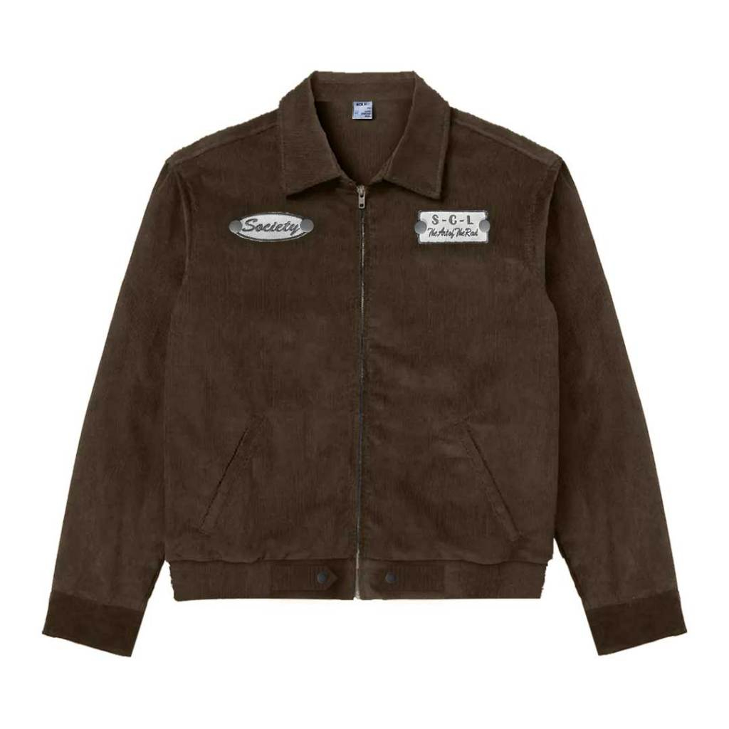 Sociale - Work Jacket Corduroy Trion Hitam Coklat Bordir Patch Jaket Pria