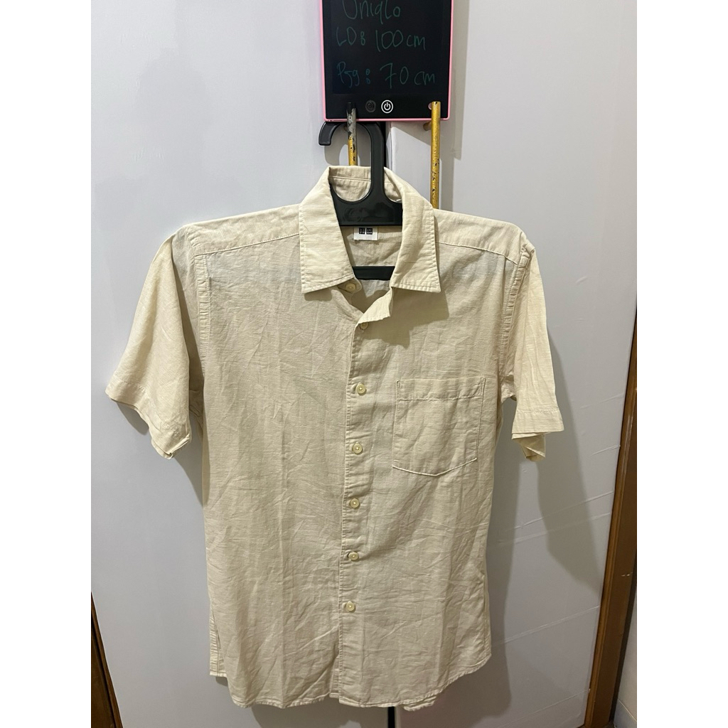 kemeja linen uniqlo pria