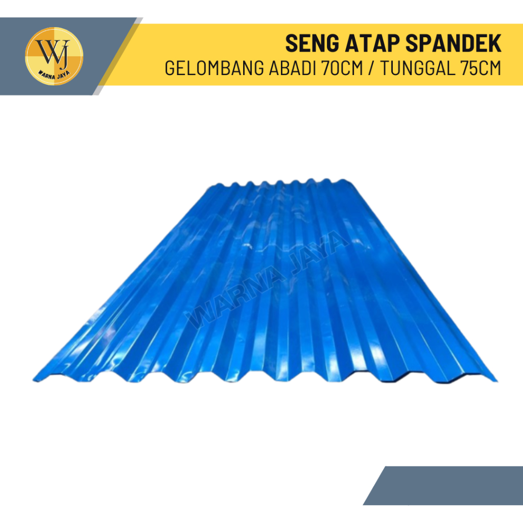 Seng Atap Spandek Warna 70CM / 75CM Tebal 0.25 / 0.3 / 0.35 / 0.4 / Atap Baja Ringan