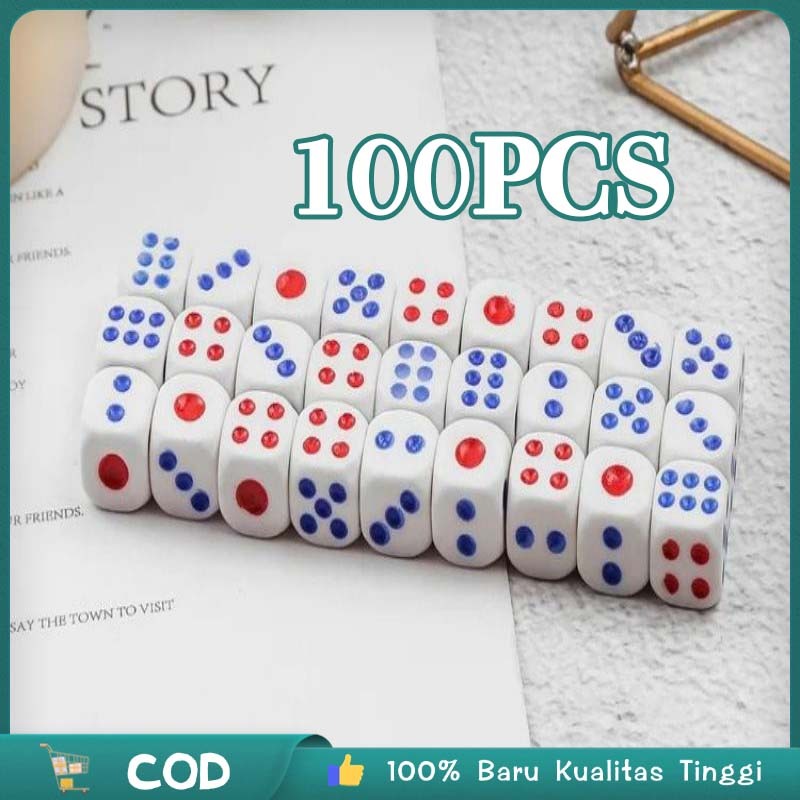 12/13 Mm 100 Pcs Dadu Kecil Dadu Mainan Dadu Ular Tangga Dadu Plastik