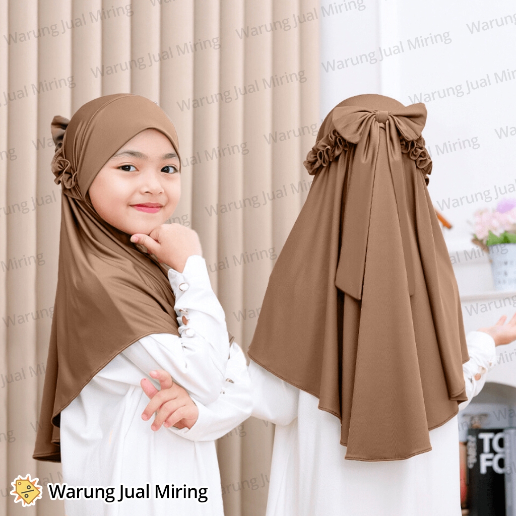 Jilbab Anak PITA RICIS Jilbab Jersey 1-12 Tahun Instan Spandex Premium Pashmina Kerudung Viral Pasht
