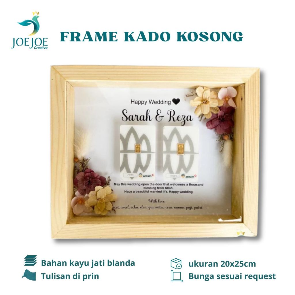 Frame kado kosongan untuk kado LM Logam Mulia | foto bingklai kado untuk LM | Hadiah murah dan prakt