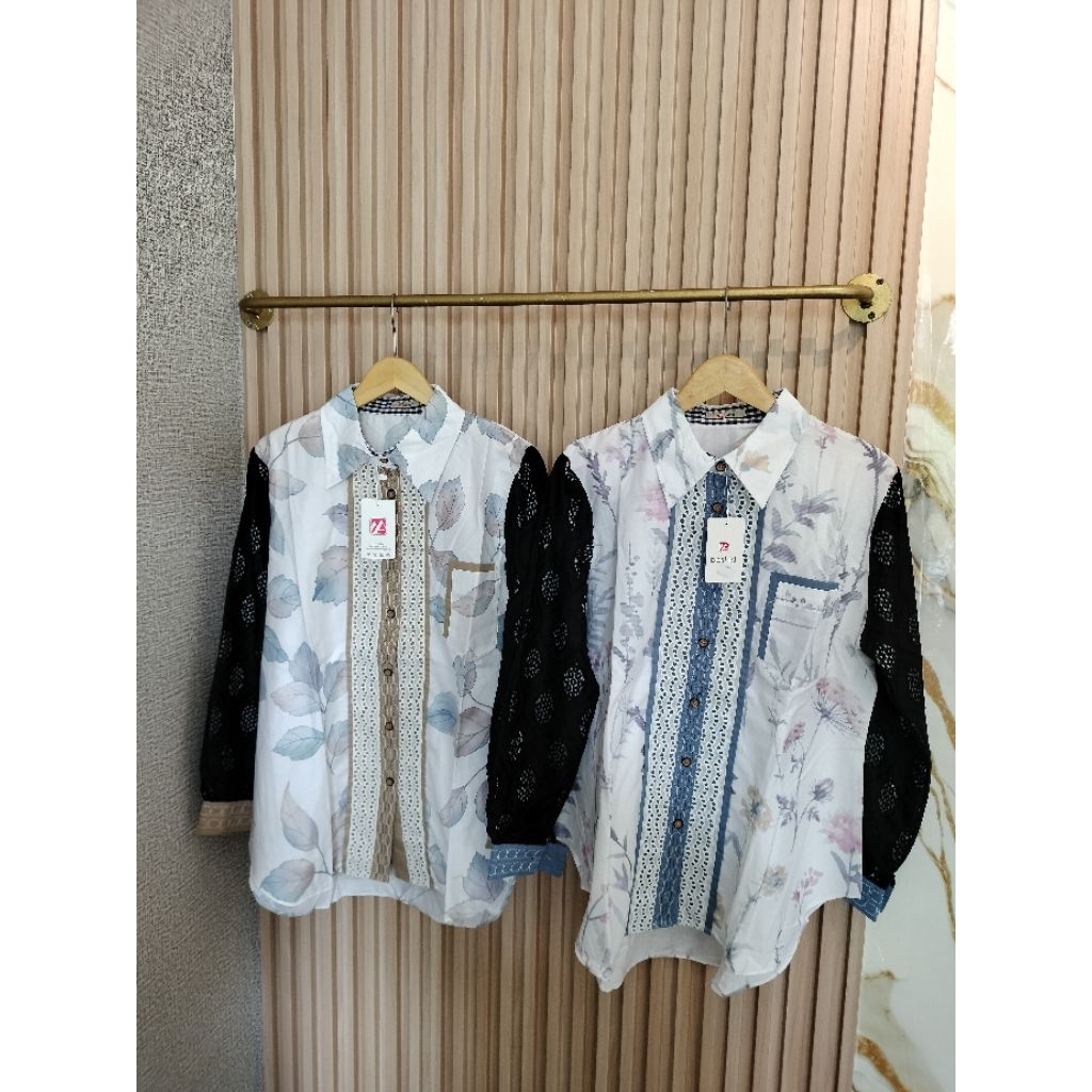 TUNIK BUNGA KATUN JEPANG MIX TANGAN BORDIR