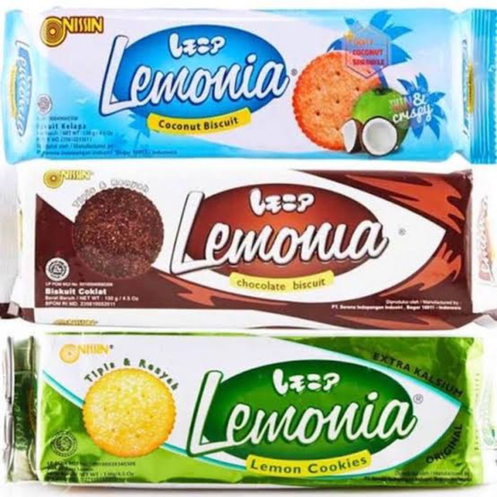Nissin Lemonia 130gr Biskuit Lemon / Cokelat/ Coconut