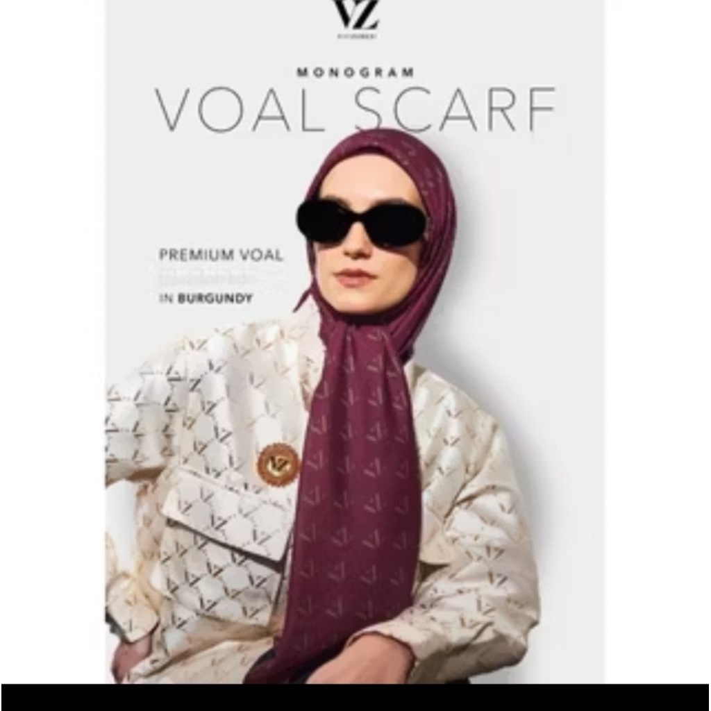 VZ monogram scarf burgundy
