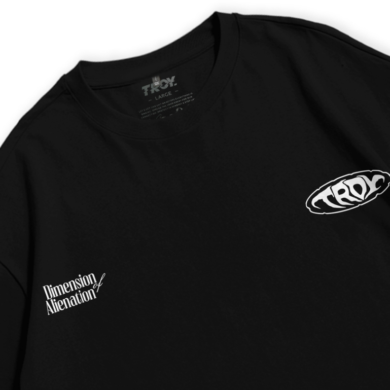 Troy Company Oversize Tshirt Black Alienation - Kaos Oversize Lengan PendekHitam Dimension OVD 2527