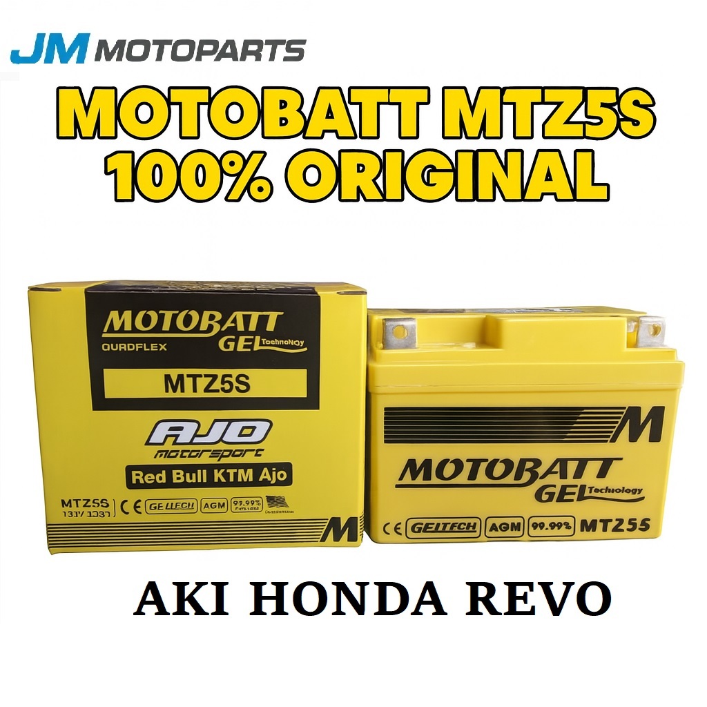 AKI HONDA REVO MOTOBATT MTZ5S 100% ORIGINAL AKI GEL PREMIUM AKI KERING BEBAS PERAWATAN 12 VOLT