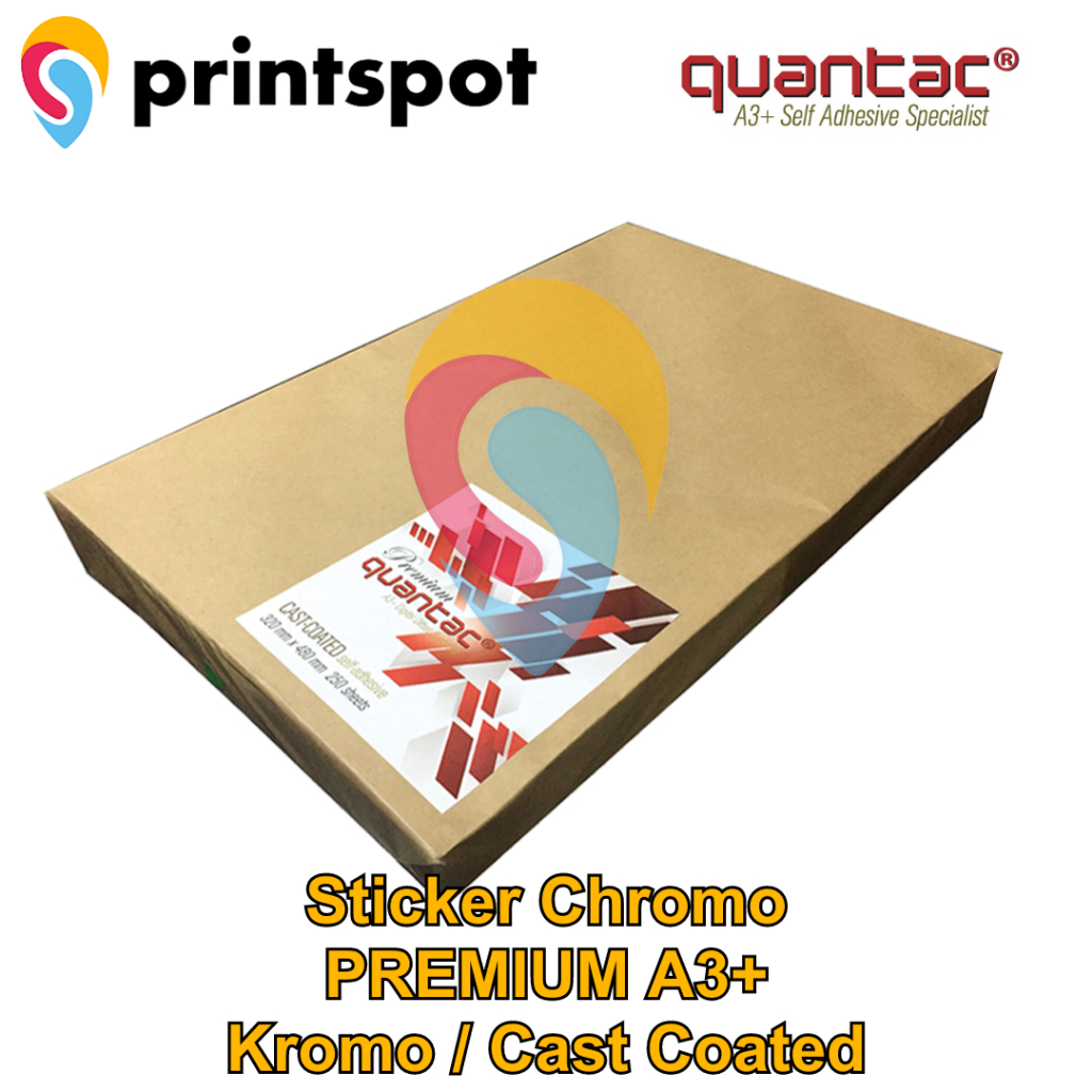 Quantac Sticker Chromo Premium Box 4 Pack Stiker Kromo Bontax Cast Coated Digital Print A3+